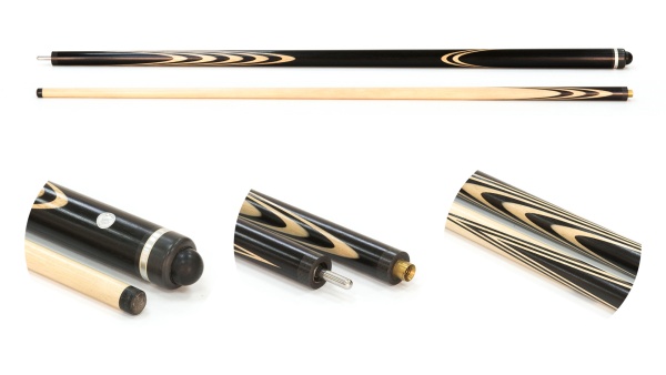 Кий для русского бильярда 2-pc "Классика" (черный граб, граб) 13 запилов