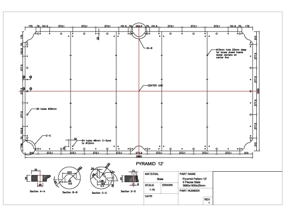 Комплект плит "Premium-Quality Rasson" 12 футов (25 мм, 5-pc) пирамида