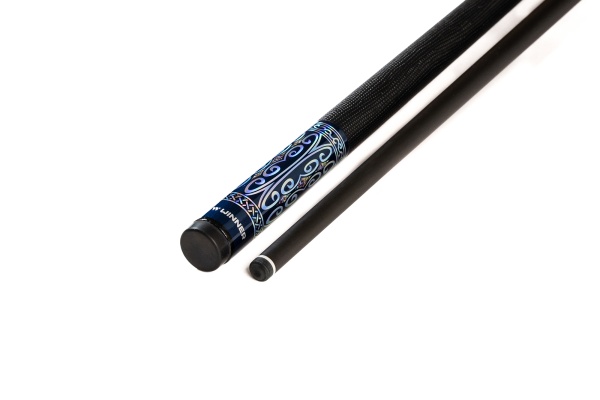 Кий / пирамида 2-pc "Winner Carbon 001" (черно-синий) оплетка натуральная кожа