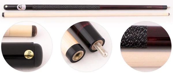 Двухсоставной бильярдный кий для русской пирамиды Classic "Magnum" (красный)