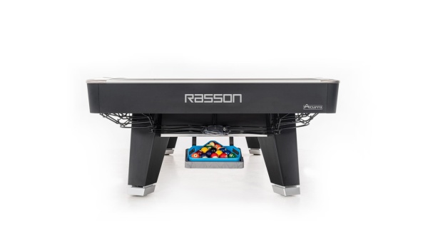 Стол / пул "Rasson Acurra" 9 ф (черный, сланец 25 мм) в комплекте с плитой, аксессуары + сукно