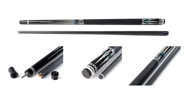 Кий / пул 2-pc "Winner Carbon - 019" (черно-синий) оплетка натур