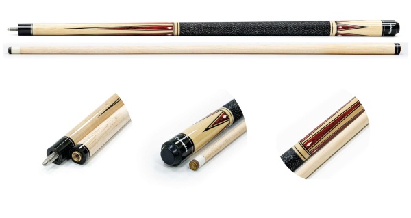 Кий для пула 2-pc "Classic Champion A-6" (черно-натуральный) с оплеткой ирла