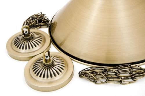 Лампа на два плафона «Elegance» (матово-бронзовая штанга, матово-бронзовый плафон D35см)