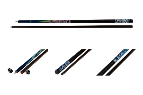 Кий / пирамида 2-pc "Winner Carbon 001" (черно-синий) оплетка натуральная кожа